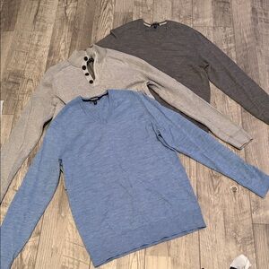 MENS BUNDLE OF THREE Express Long Sleeve Light Sweaters Shirts